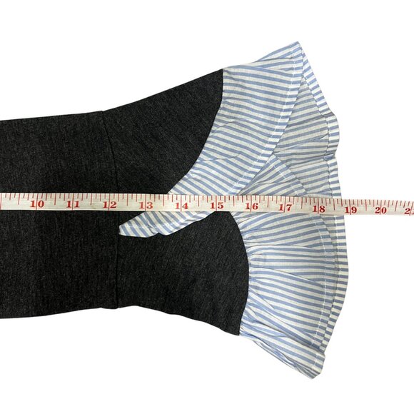 TIANA B. Gray Knit Dress Size S Ruffle Cuff Sleeves Quiet Luxury Minimalist Chic - Picture 7 of 10